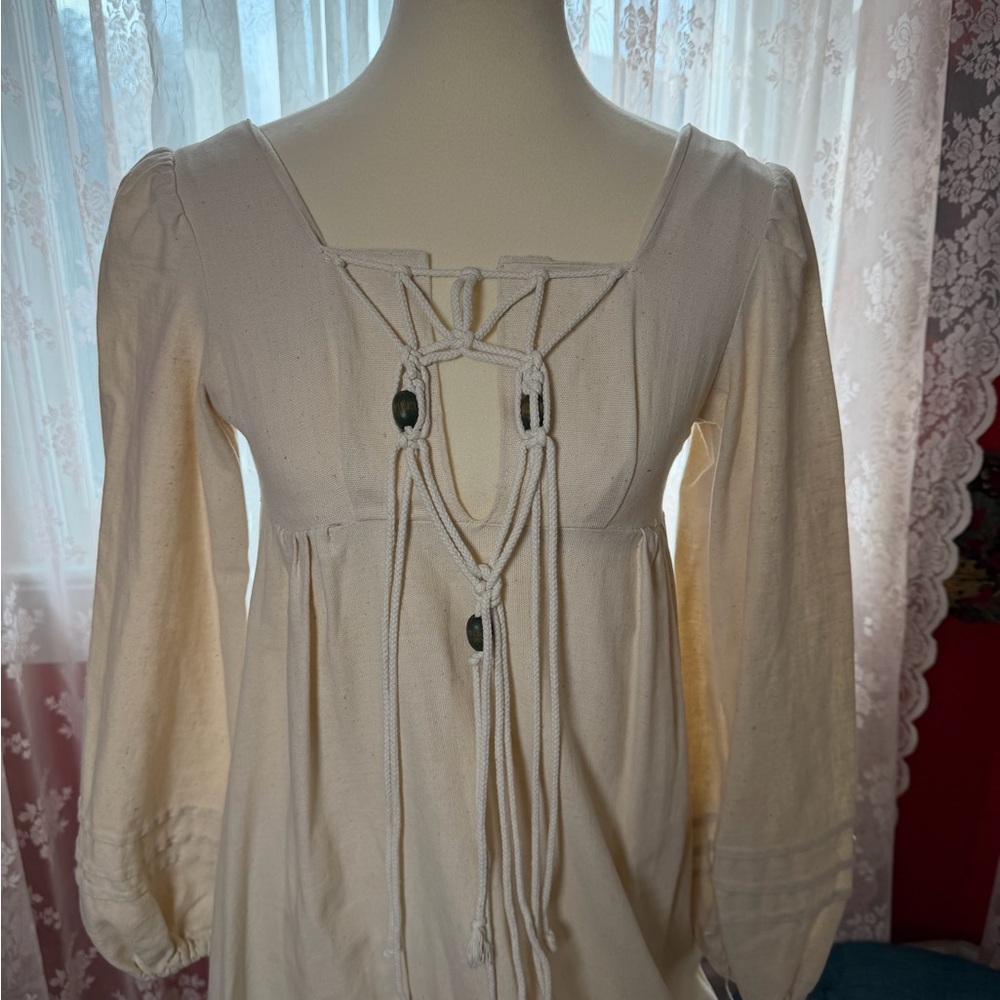 Gunne Sax Cream Maxi Dress with Details - Picture 2 of 5